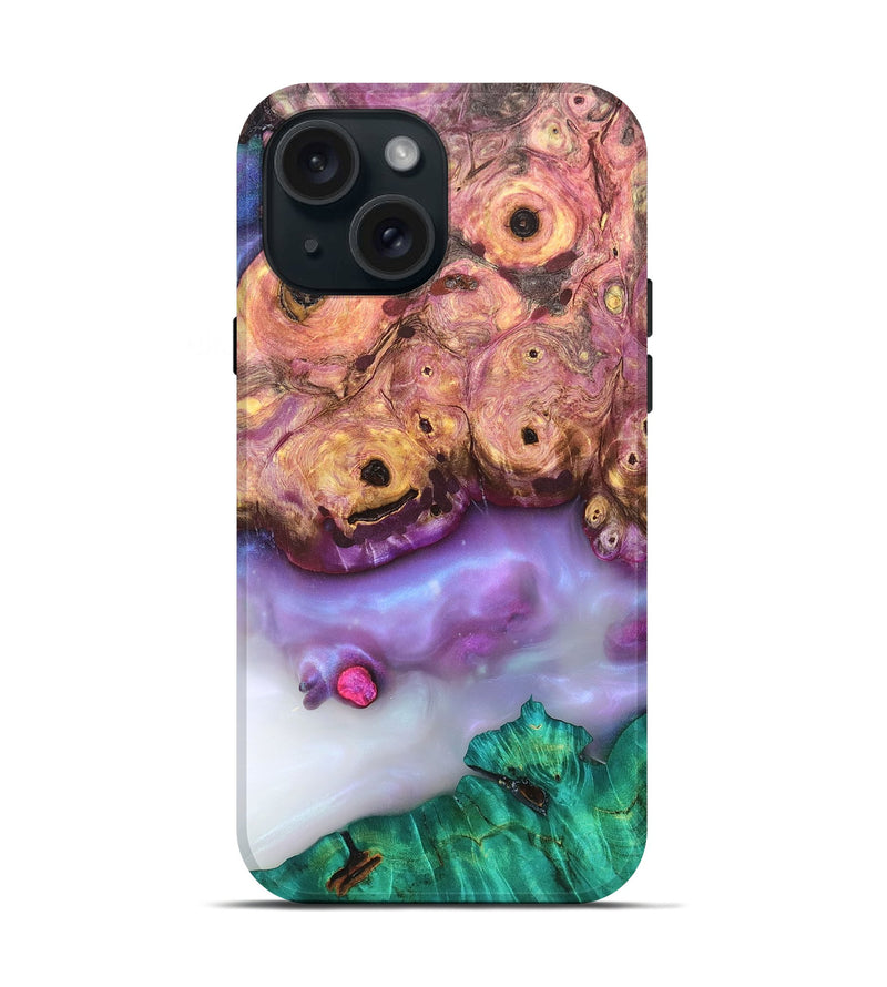 iPhone 15 Wood Live Edge Phone Case - Laura (Clear, 819258)