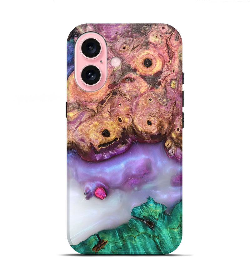 iPhone 16 Wood Live Edge Phone Case - Laura (Clear, 819258)