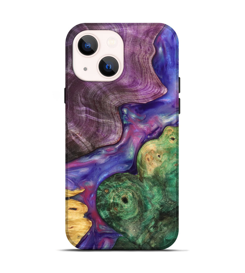 iPhone 14 Wood Live Edge Phone Case - Cristal (Purple, 819260)