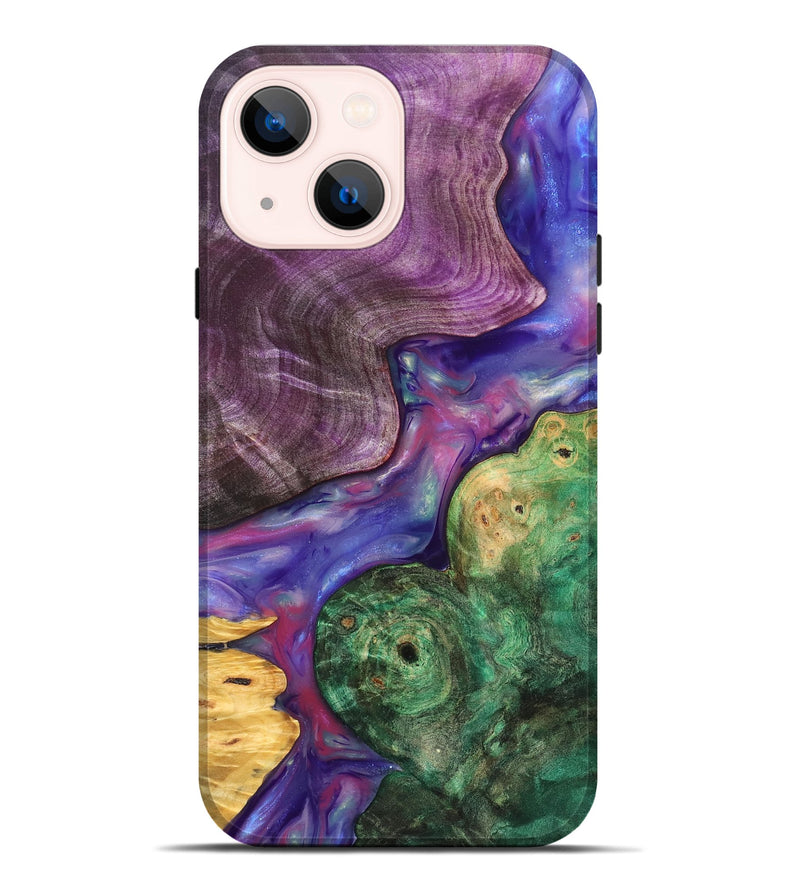iPhone 14 Plus Wood Live Edge Phone Case - Cristal (Purple, 819260)