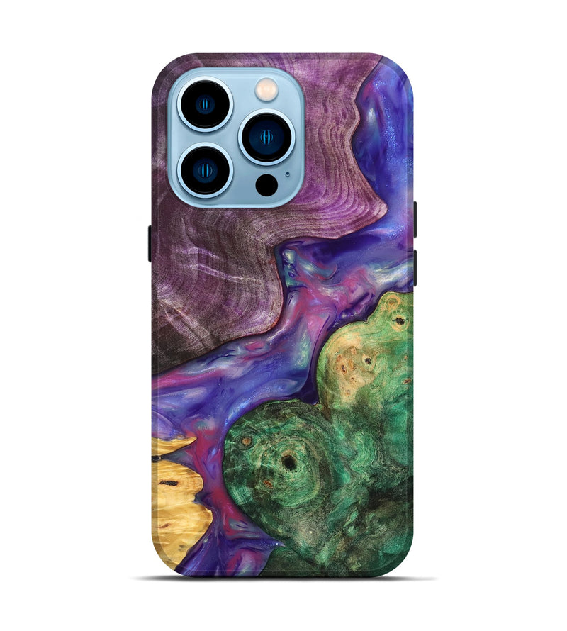 iPhone 14 Pro Wood Live Edge Phone Case - Cristal (Purple, 819260)