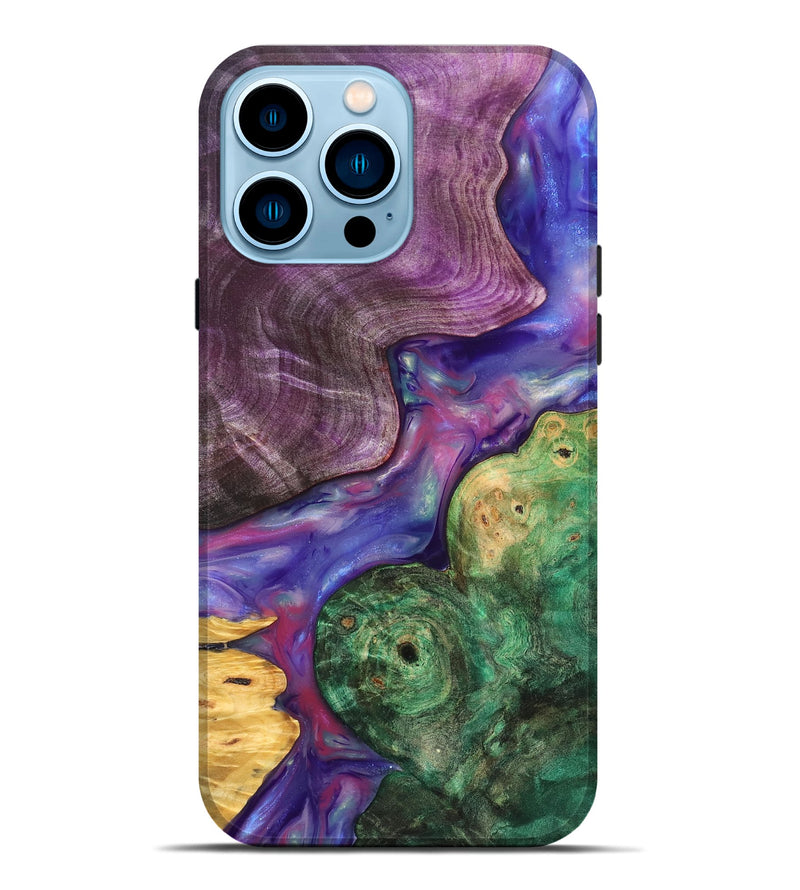 iPhone 14 Pro Max Wood Live Edge Phone Case - Cristal (Purple, 819260)