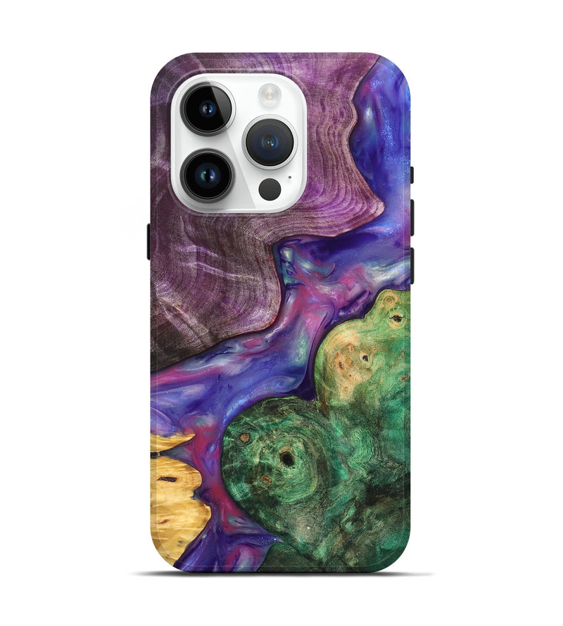 iPhone 15 Pro Wood Live Edge Phone Case - Cristal (Purple, 819260)