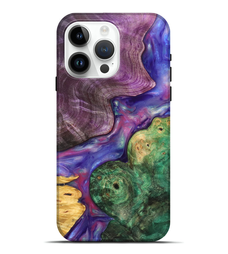 iPhone 15 Pro Max Wood Live Edge Phone Case - Cristal (Purple, 819260)
