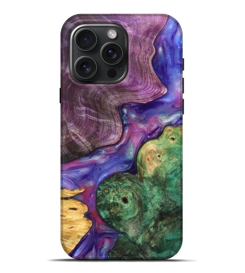 iPhone 16 Pro Max Wood Live Edge Phone Case - Cristal (Purple, 819260)