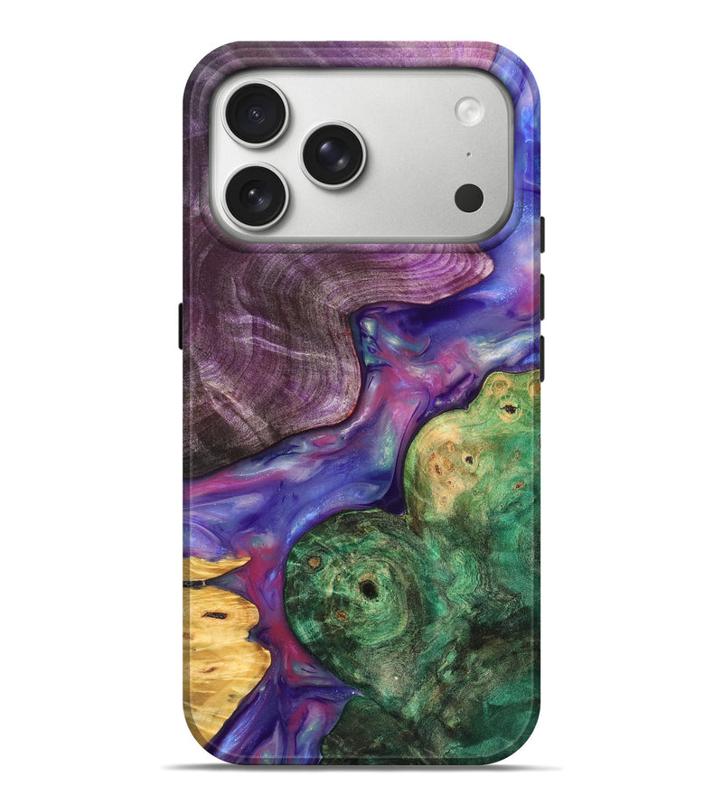 iPhone 17 Pro Max Wood Live Edge Phone Case - Cristal (Purple, 819260)