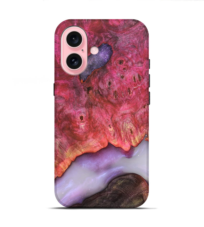 iPhone 16 Wood Live Edge Phone Case - Dixie (Clear, 819261)