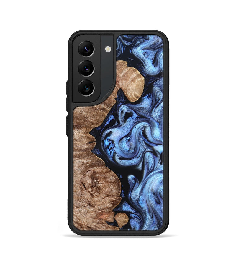 Galaxy S22 Wood Phone Case - Helen (Blue, 819264)
