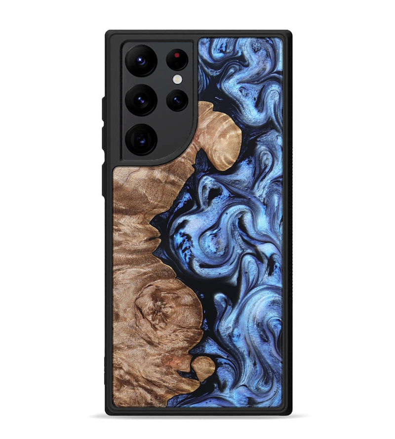 Galaxy S22 Ultra Wood Phone Case - Helen (Blue, 819264)