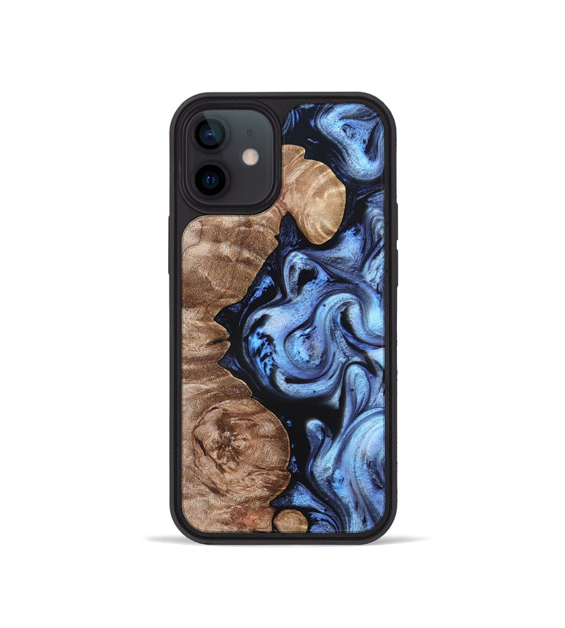 iPhone 12 mini Wood Phone Case - Helen (Blue, 819264)