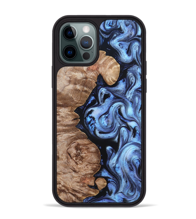 iPhone 12 Pro Max Wood Phone Case - Helen (Blue, 819264)