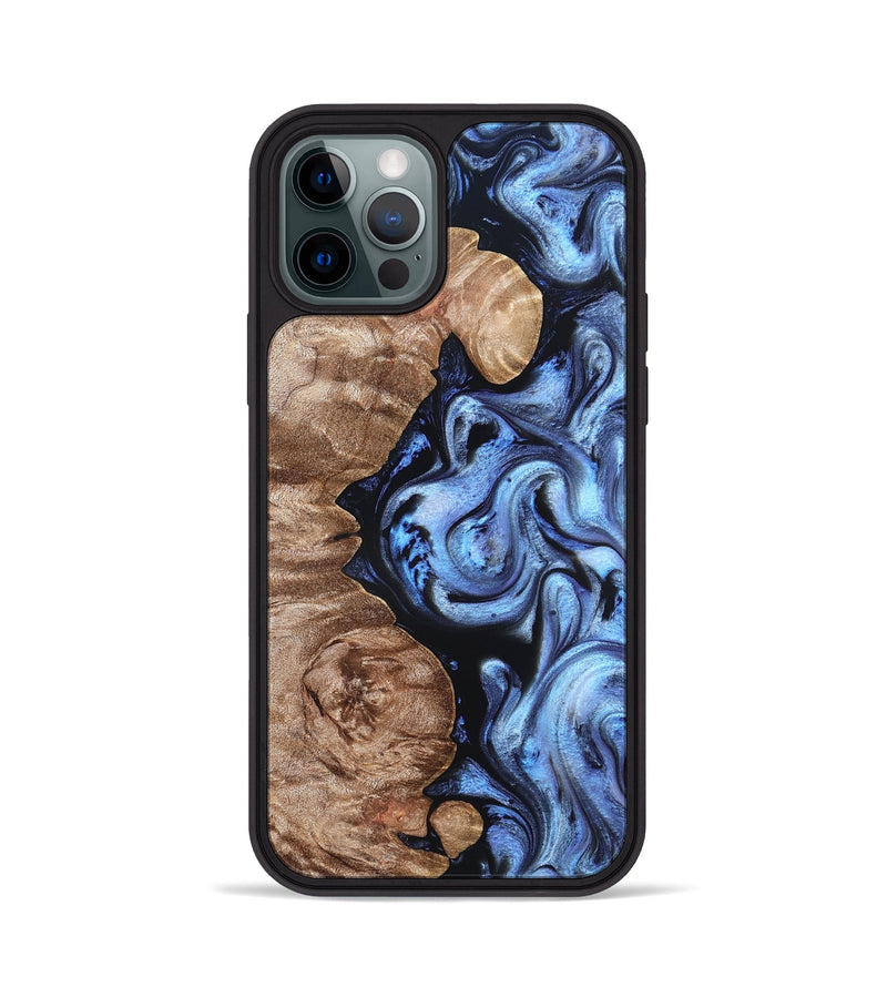 iPhone 12 Pro Wood Phone Case - Helen (Blue, 819264)