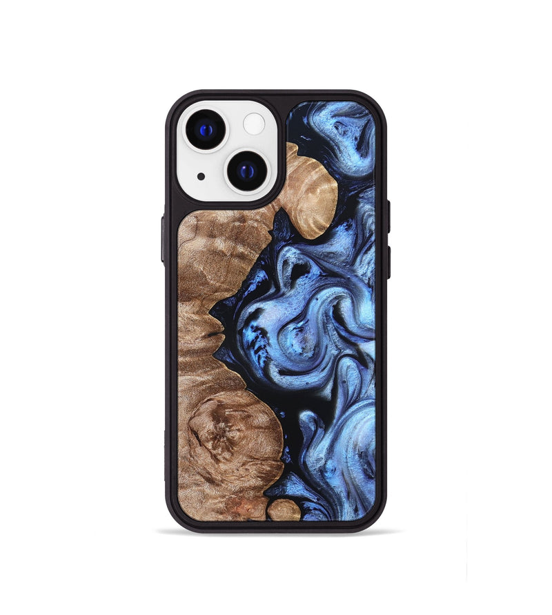 iPhone 13 mini Wood Phone Case - Helen (Blue, 819264)