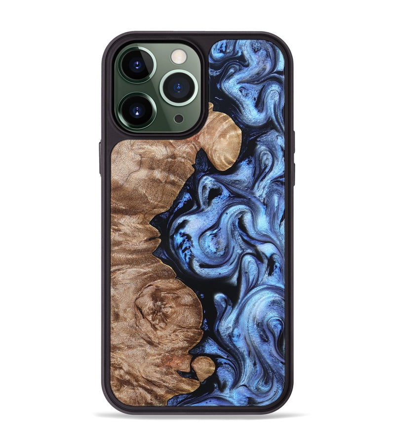 iPhone 13 Pro Max Wood Phone Case - Helen (Blue, 819264)