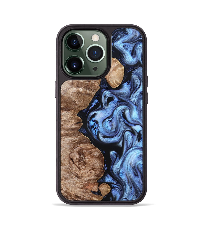 iPhone 13 Pro Wood Phone Case - Helen (Blue, 819264)