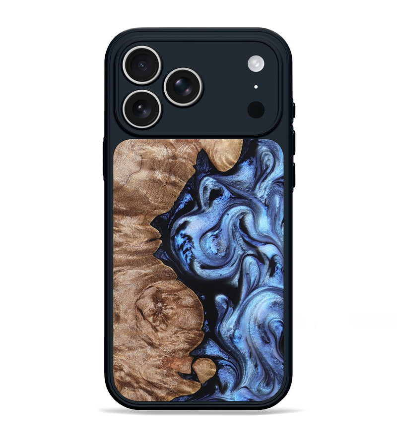 iPhone 17 Pro Max Wood Phone Case - Helen (Blue, 819264)