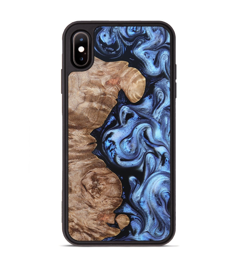 iPhone Xs Max Wood Phone Case - Helen (Blue, 819264)