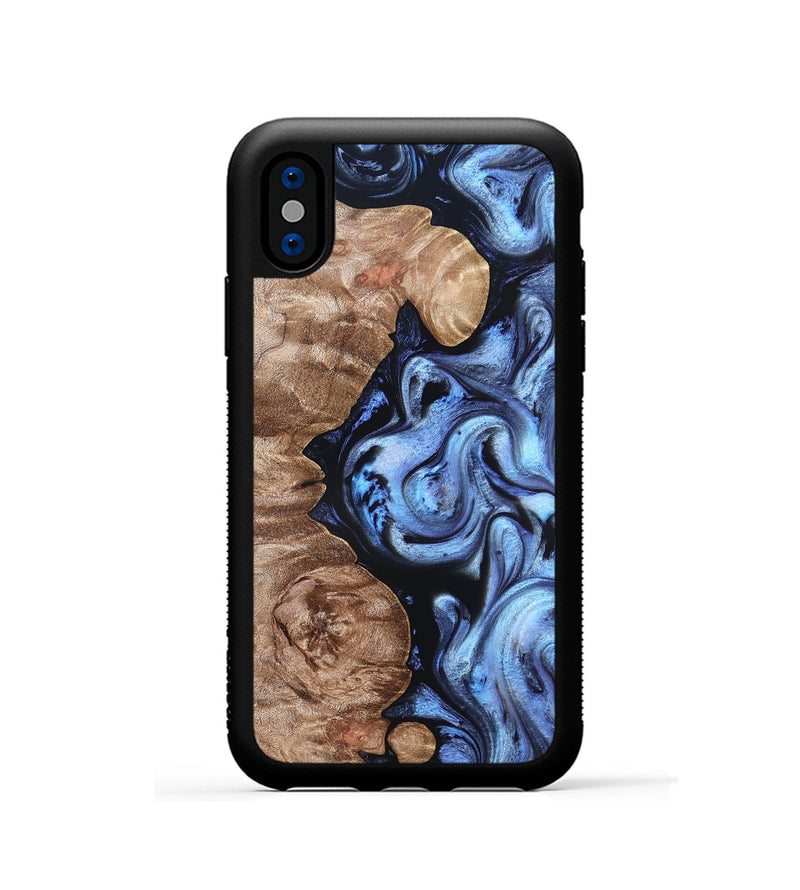iPhone Xs Wood Phone Case - Helen (Blue, 819264)