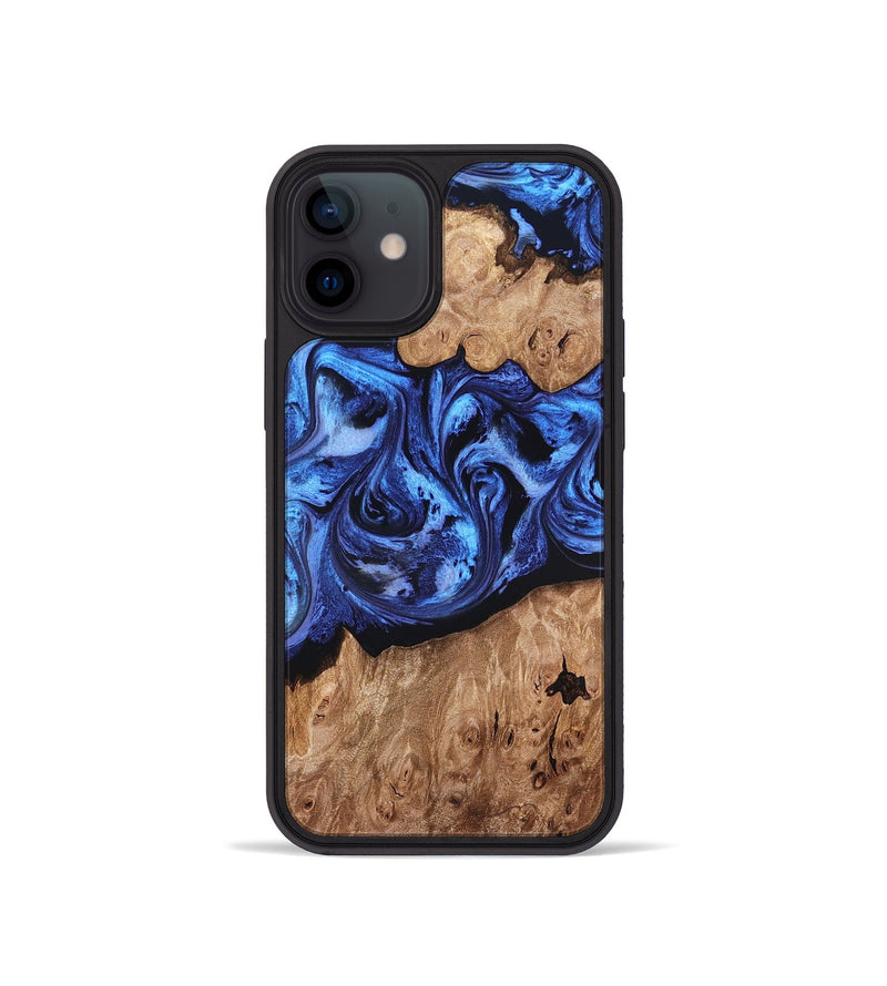 iPhone 12 mini Wood Phone Case - Ina (Blue, 819265)