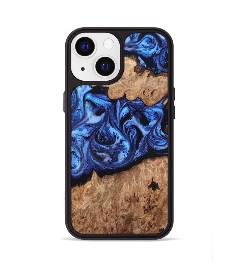 iPhone 13 Wood Phone Case - Ina (Blue, 819265)