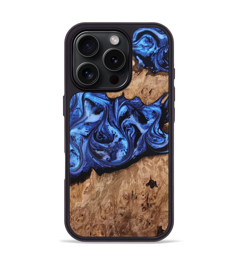 iPhone 16 Pro Wood Phone Case - Ina (Blue, 819265)