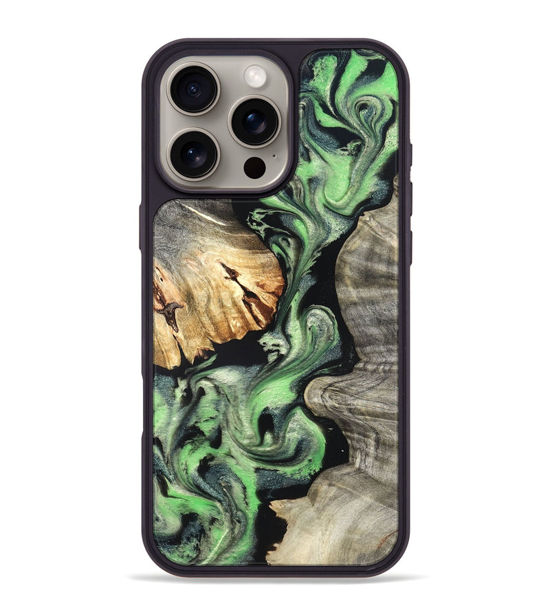 iPhone 16 Pro Max Wood Phone Case - Anakin (Green, 819266)