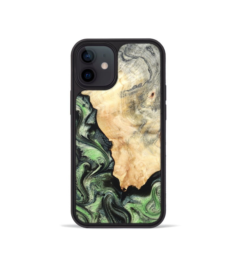 iPhone 12 mini Wood Phone Case - Esther (Green, 819268)