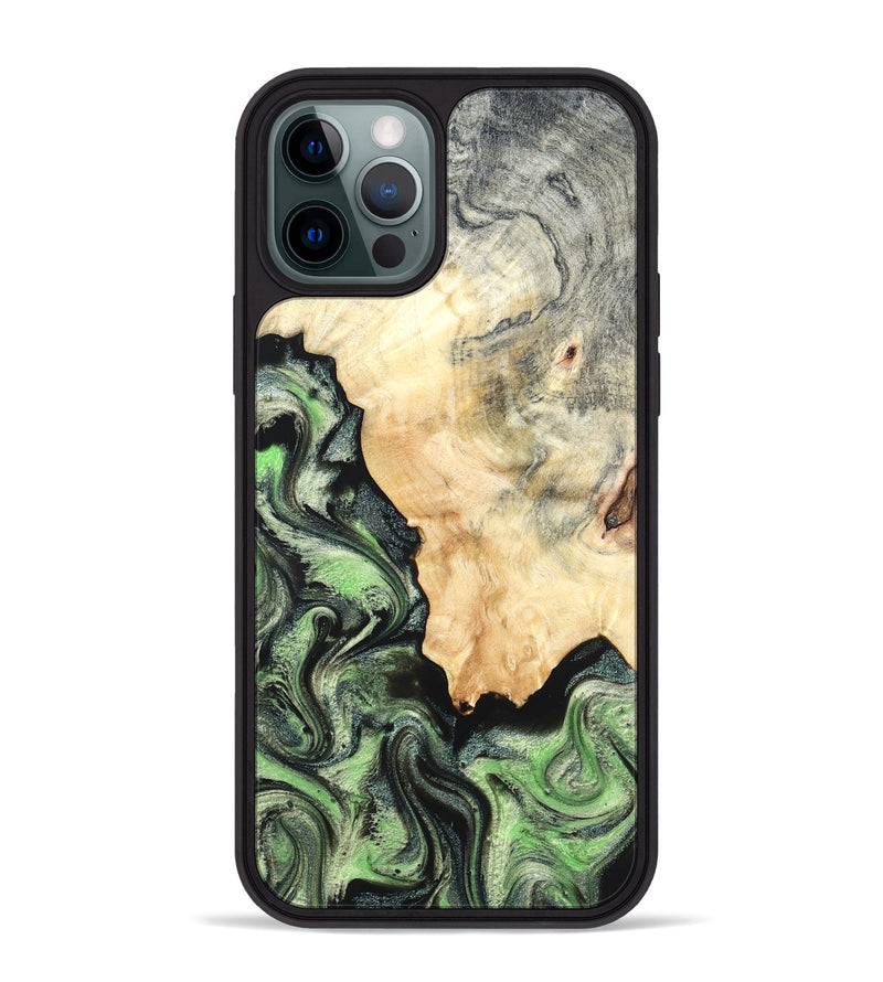 iPhone 12 Pro Max Wood Phone Case - Esther (Green, 819268)