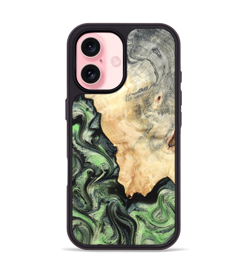 iPhone 16 Wood Phone Case - Esther (Green, 819268)