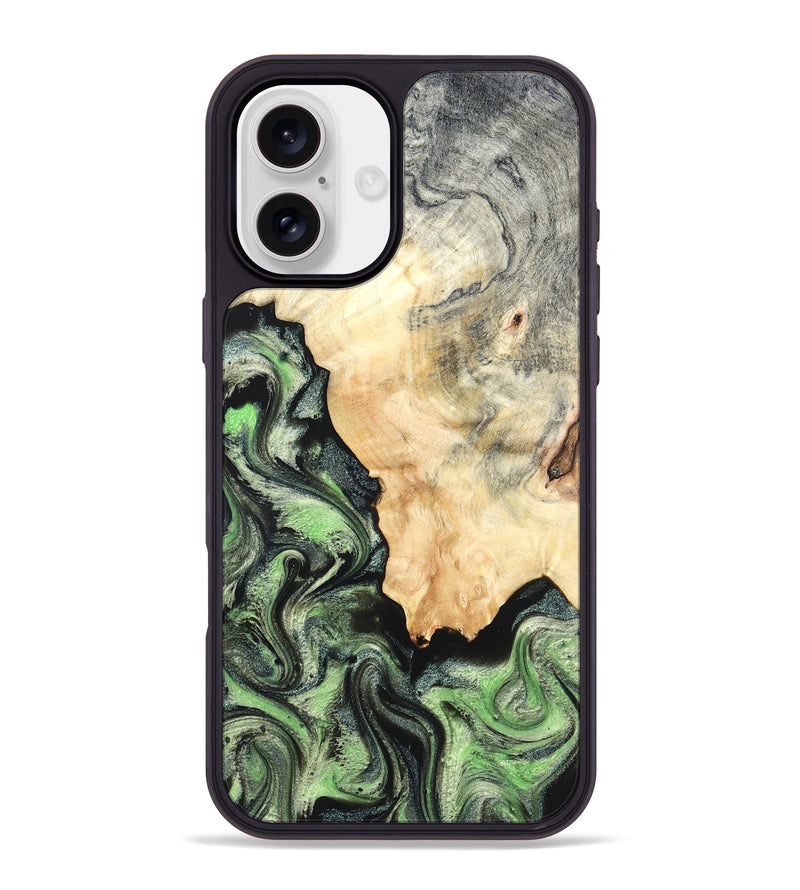 iPhone 16 Plus Wood Phone Case - Esther (Green, 819268)