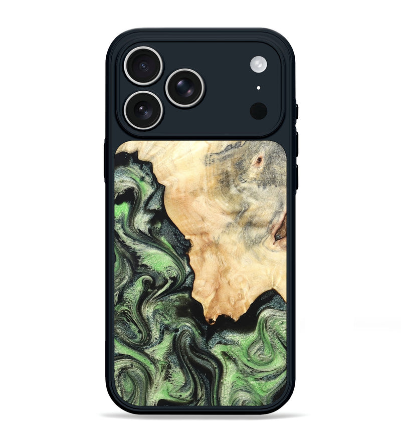 iPhone 17 Pro Max Wood Phone Case - Esther (Green, 819268)