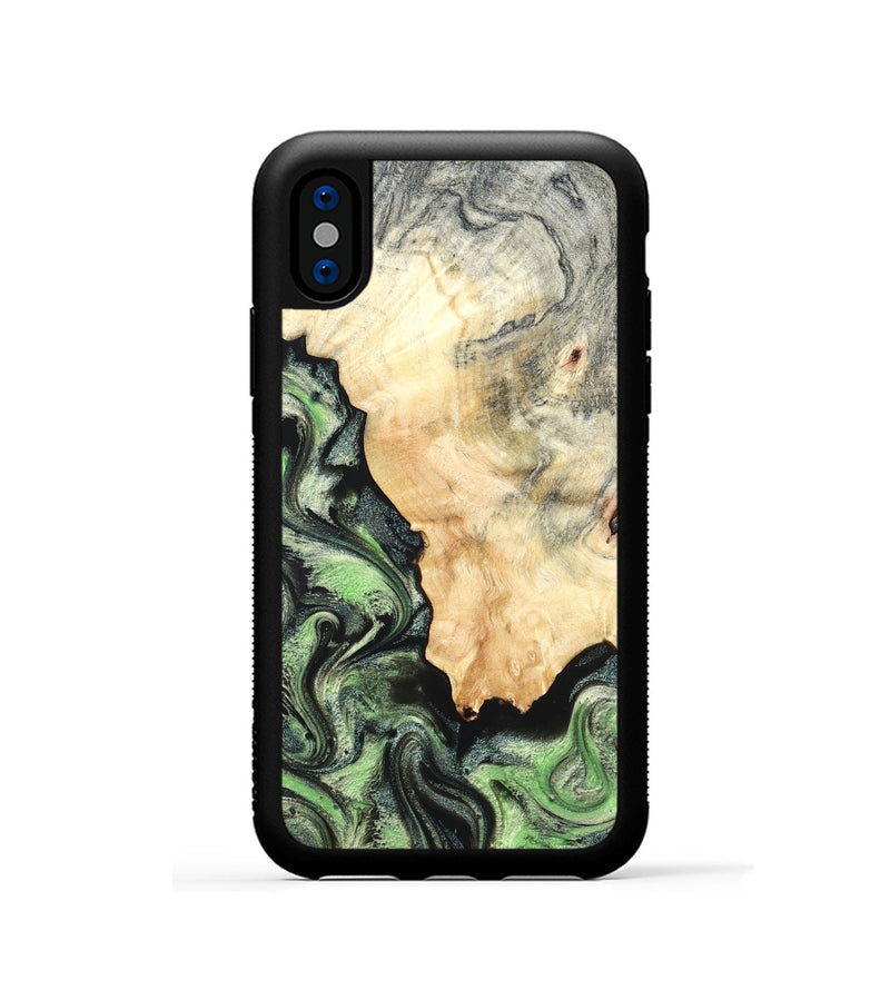iPhone Xs Wood Phone Case - Esther (Green, 819268)