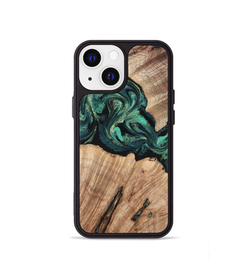 iPhone 13 mini Wood Phone Case - Lizeth (Green, 819269)