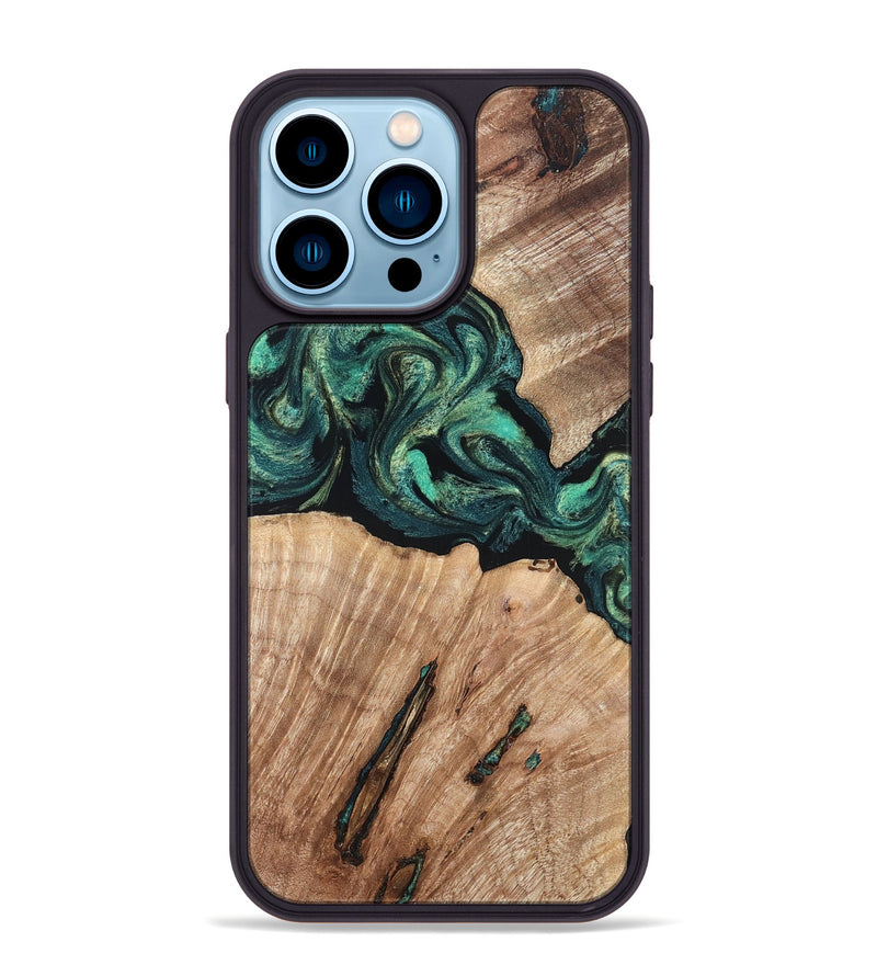 iPhone 14 Pro Max Wood Phone Case - Lizeth (Green, 819269)