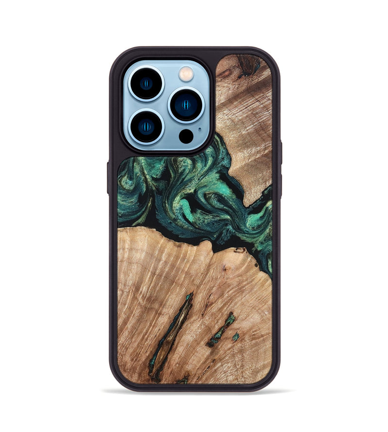iPhone 14 Pro Wood Phone Case - Lizeth (Green, 819269)
