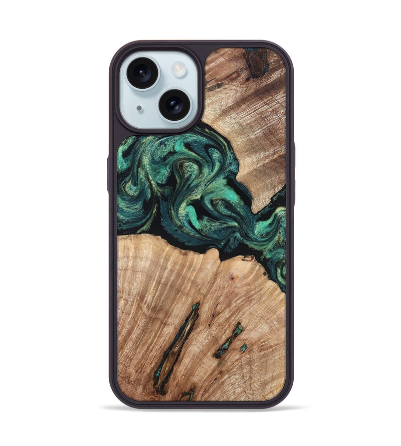 iPhone 15 Wood Phone Case - Lizeth (Green, 819269)