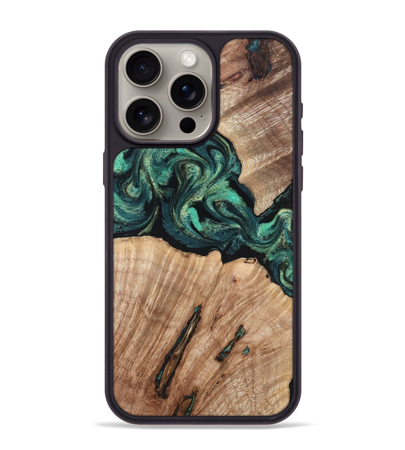 iPhone 15 Pro Max Wood Phone Case - Lizeth (Green, 819269)