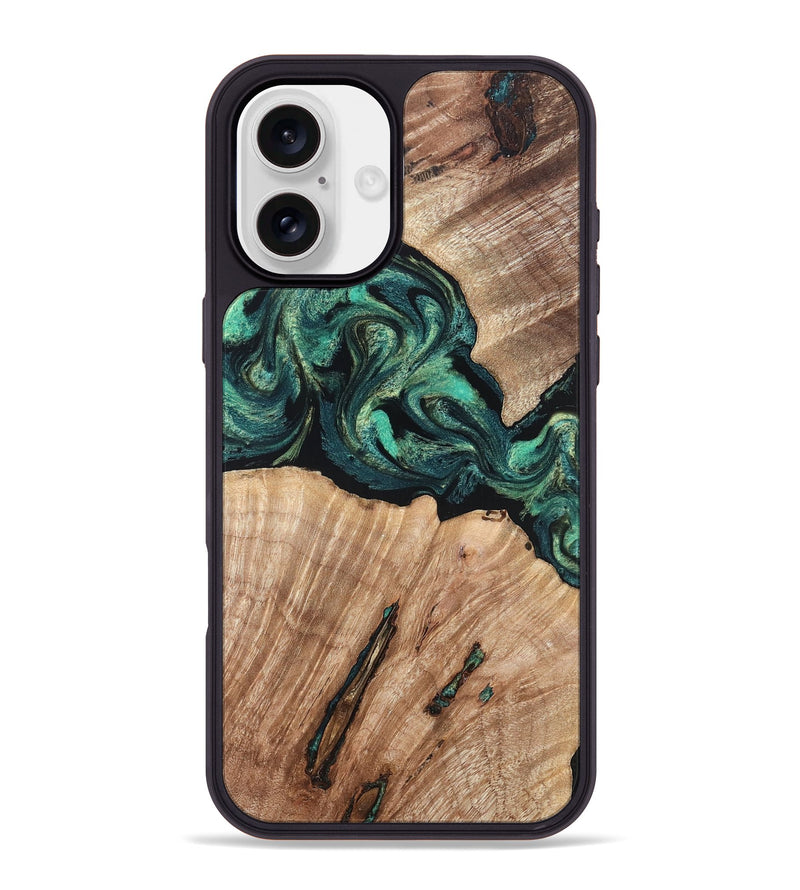 iPhone 16 Plus Wood Phone Case - Lizeth (Green, 819269)