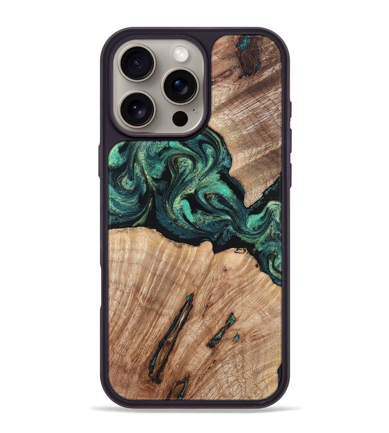 iPhone 16 Pro Max Wood Phone Case - Lizeth (Green, 819269)