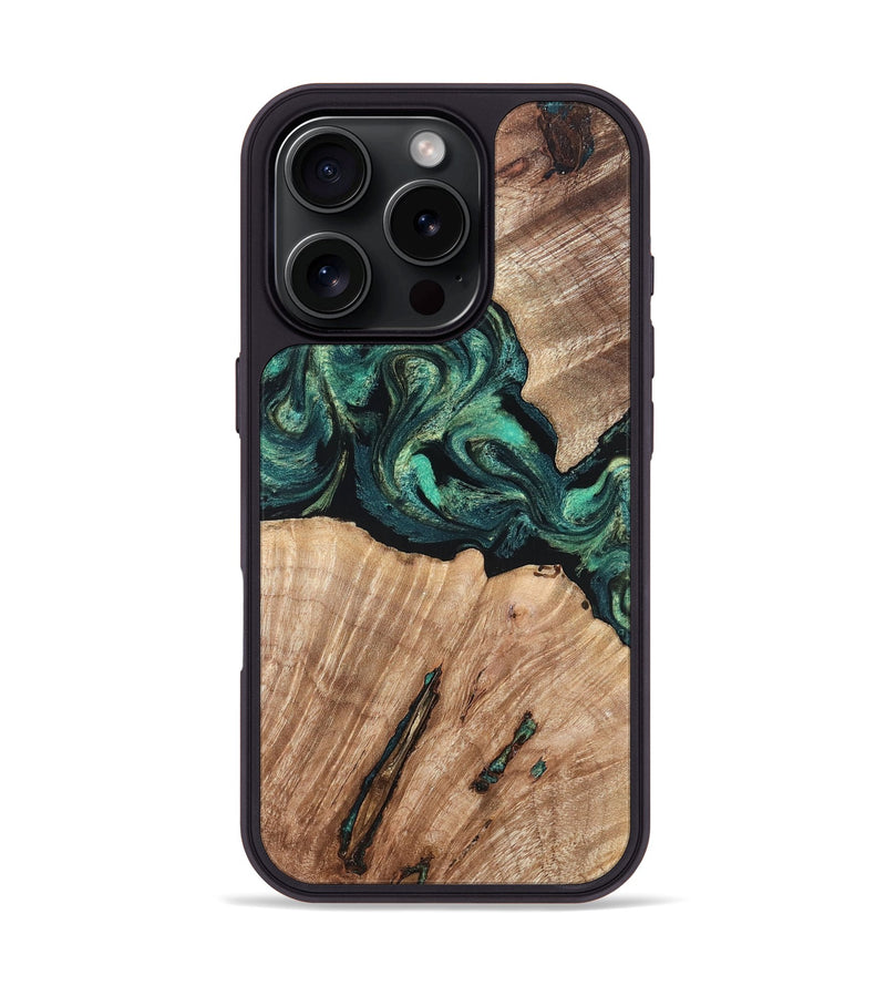 iPhone 16 Pro Wood Phone Case - Lizeth (Green, 819269)