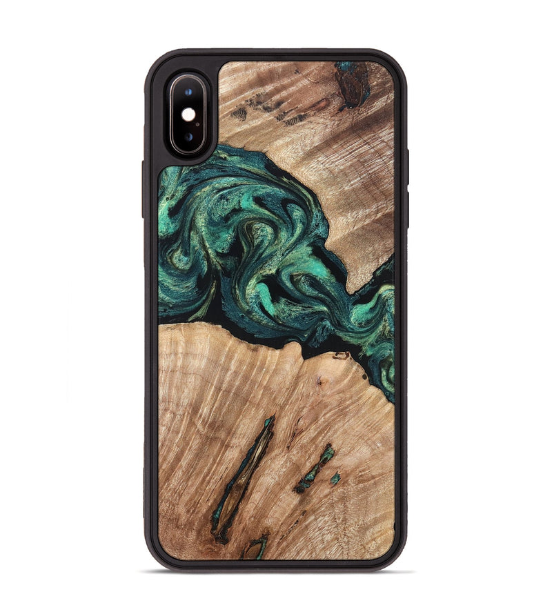 iPhone Xs Max Wood Phone Case - Lizeth (Green, 819269)