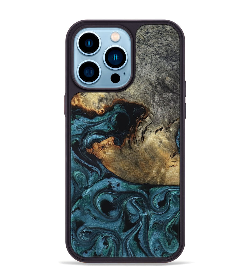 iPhone 14 Pro Max Wood Phone Case - Pauline (Green, 819270)
