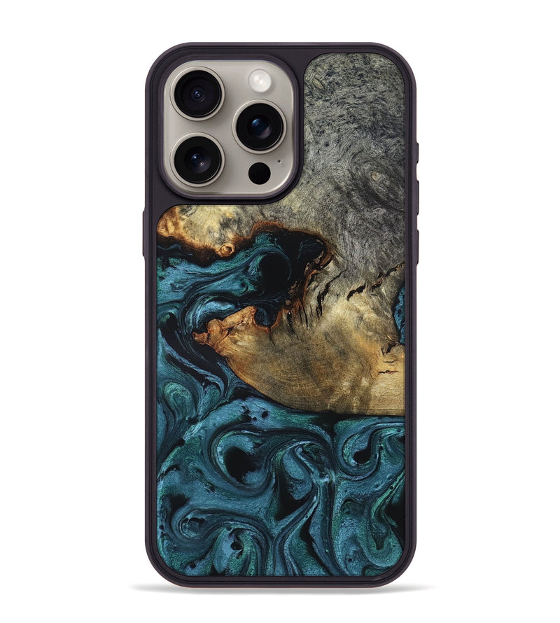 iPhone 15 Pro Max Wood Phone Case - Pauline (Green, 819270)