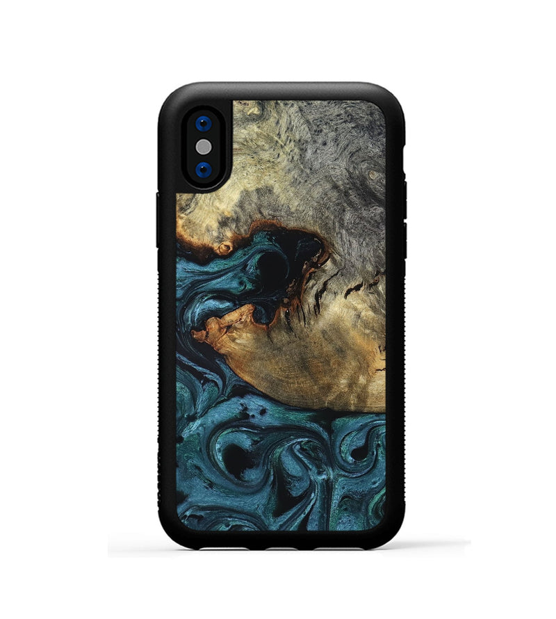 iPhone Xs Wood Phone Case - Pauline (Green, 819270)