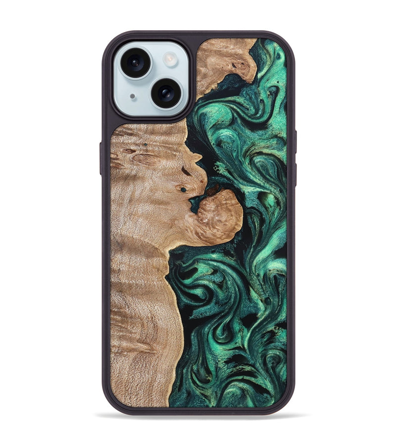 iPhone 15 Plus Wood Phone Case - Kaleb (Green, 819271)
