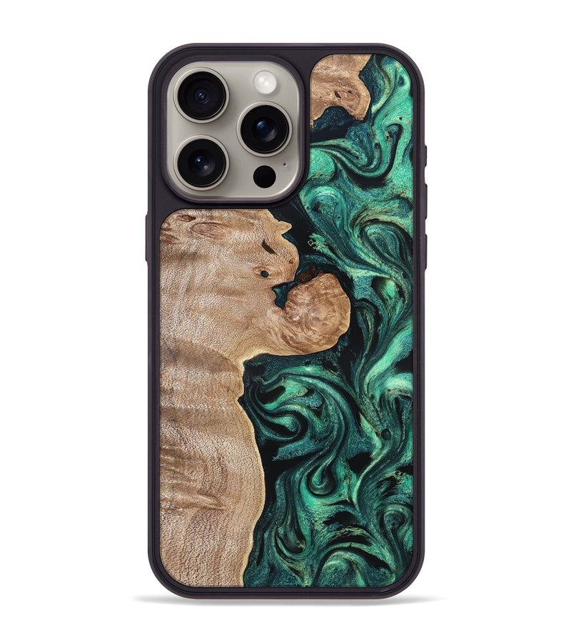 iPhone 15 Pro Max Wood Phone Case - Kaleb (Green, 819271)