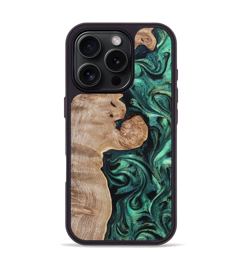 iPhone 16 Pro Wood Phone Case - Kaleb (Green, 819271)