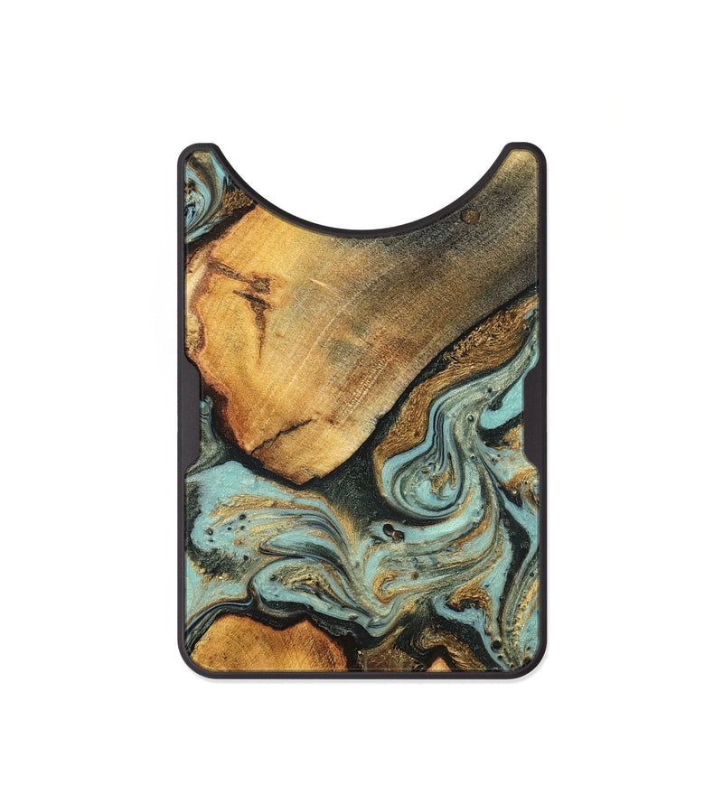 Alloy Wood Wallet - Rollin (Teal & Gold, 819272)