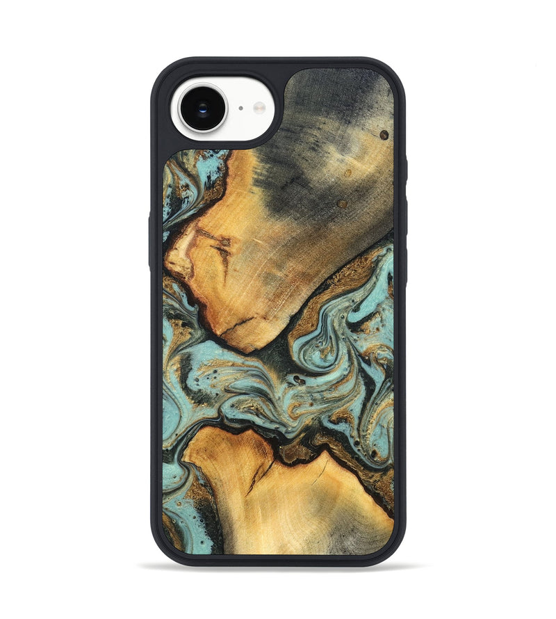 iPhone 17e Wood Phone Case - Rollin (Teal & Gold, 819272)