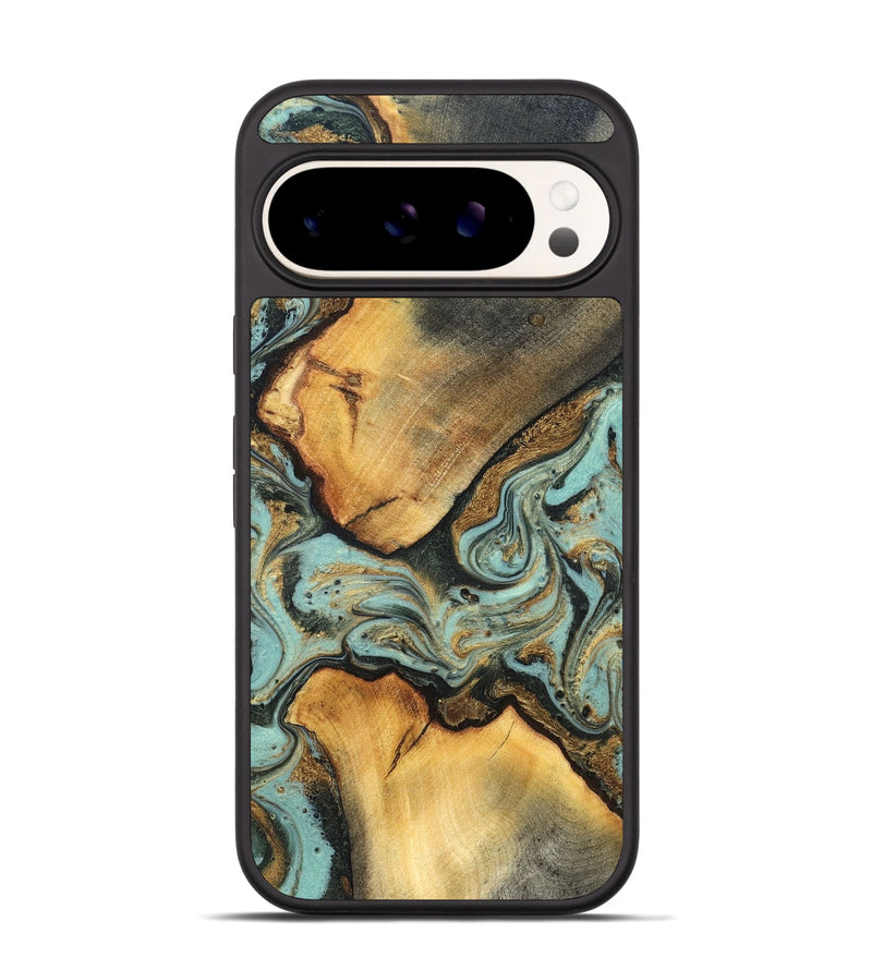 Pixel 9 Wood Phone Case - Rollin (Teal & Gold, 819272)